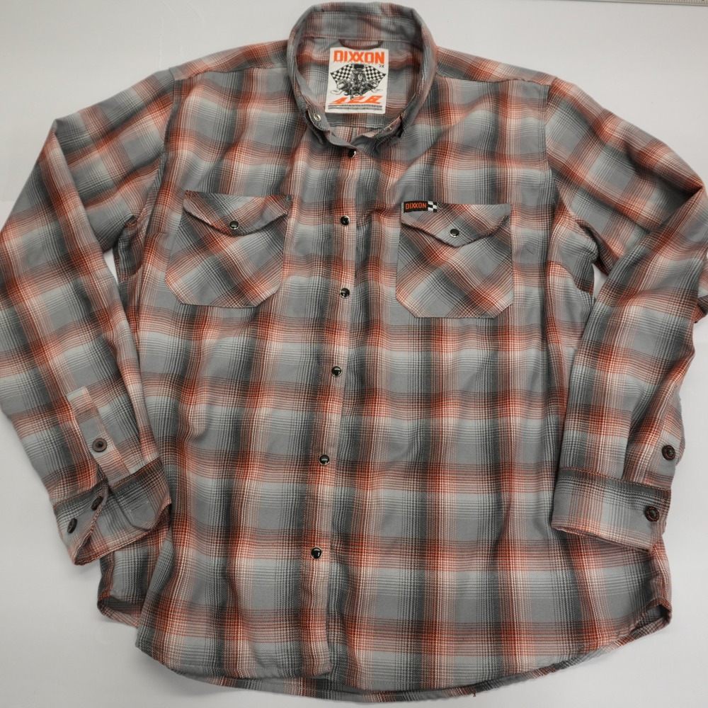 Dixxon Flannel Co 426 Hemi Plaid Shirt Mens 2X Gray Orange Long Sleeve Button Up